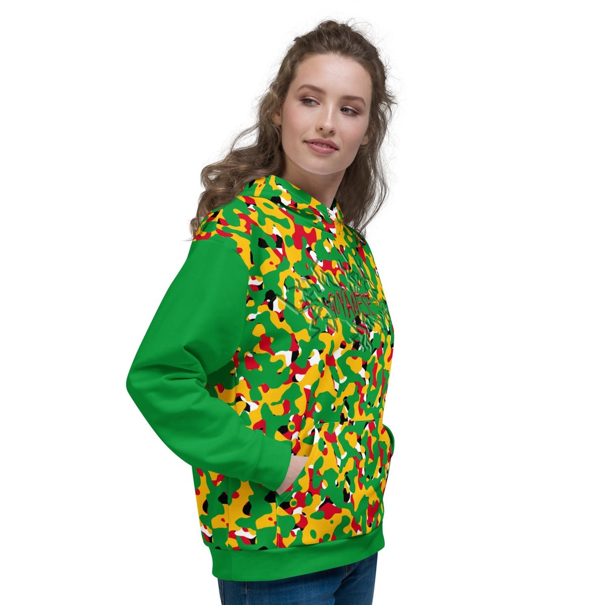 Guyanese Girl Camo Unisex Pullover Hoodie - Conscious Apparel Store