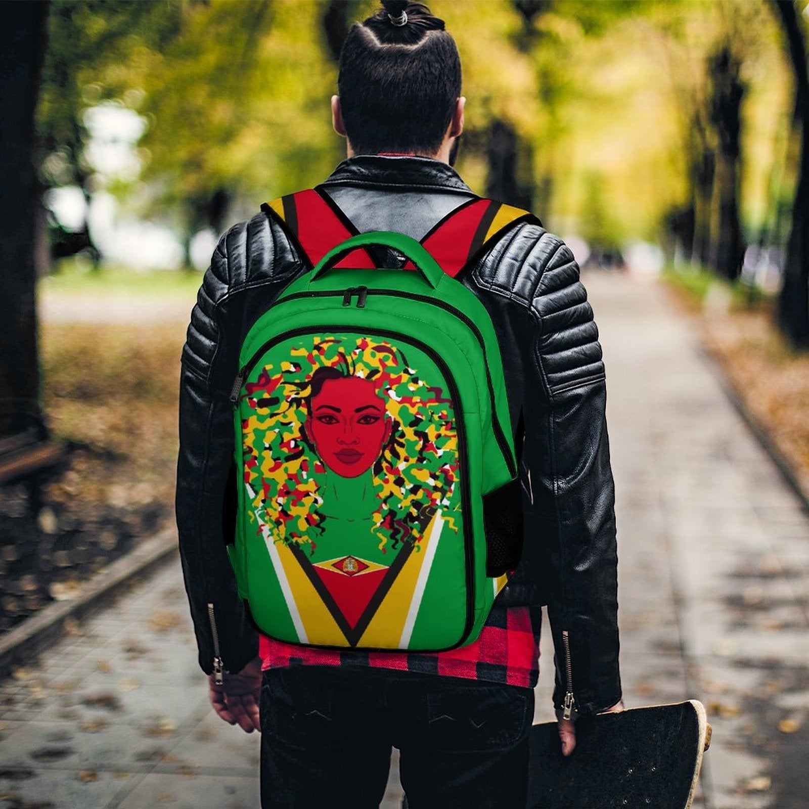Guyanese Girl (red) Casual Backpack - Conscious Apparel Store
