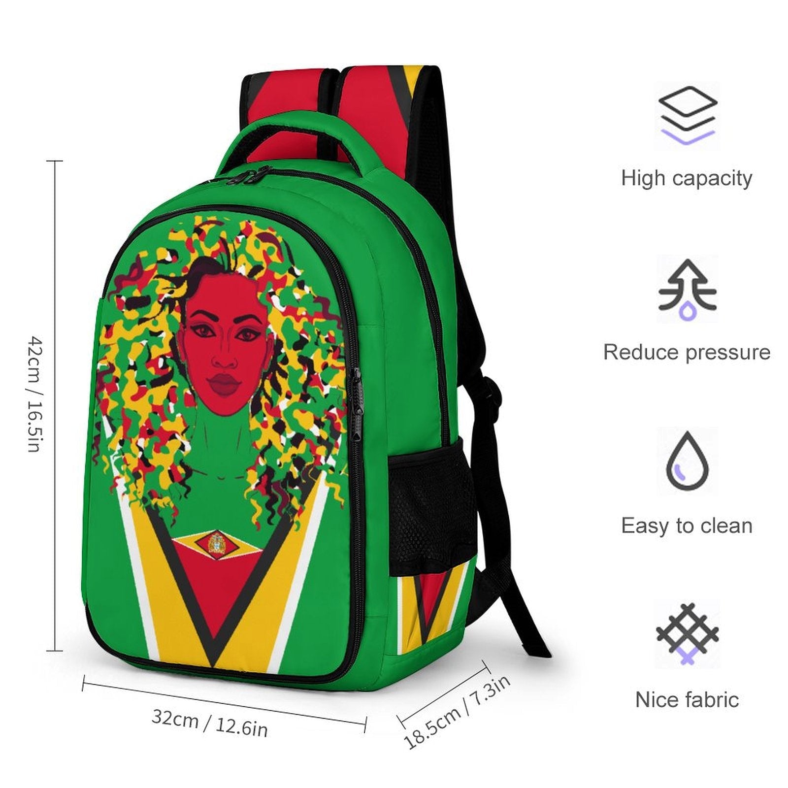 Guyanese Girl (red) Casual Backpack - Conscious Apparel Store