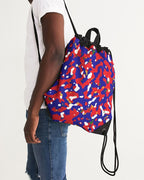 Haiti Flag Camo Canvas Drawstring Bag - Conscious Apparel Store