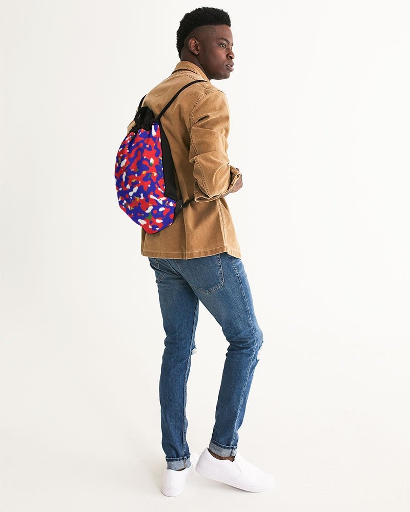 Haiti Flag Camo Canvas Drawstring Bag - Conscious Apparel Store