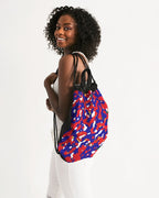Haiti Flag Camo Canvas Drawstring Bag - Conscious Apparel Store