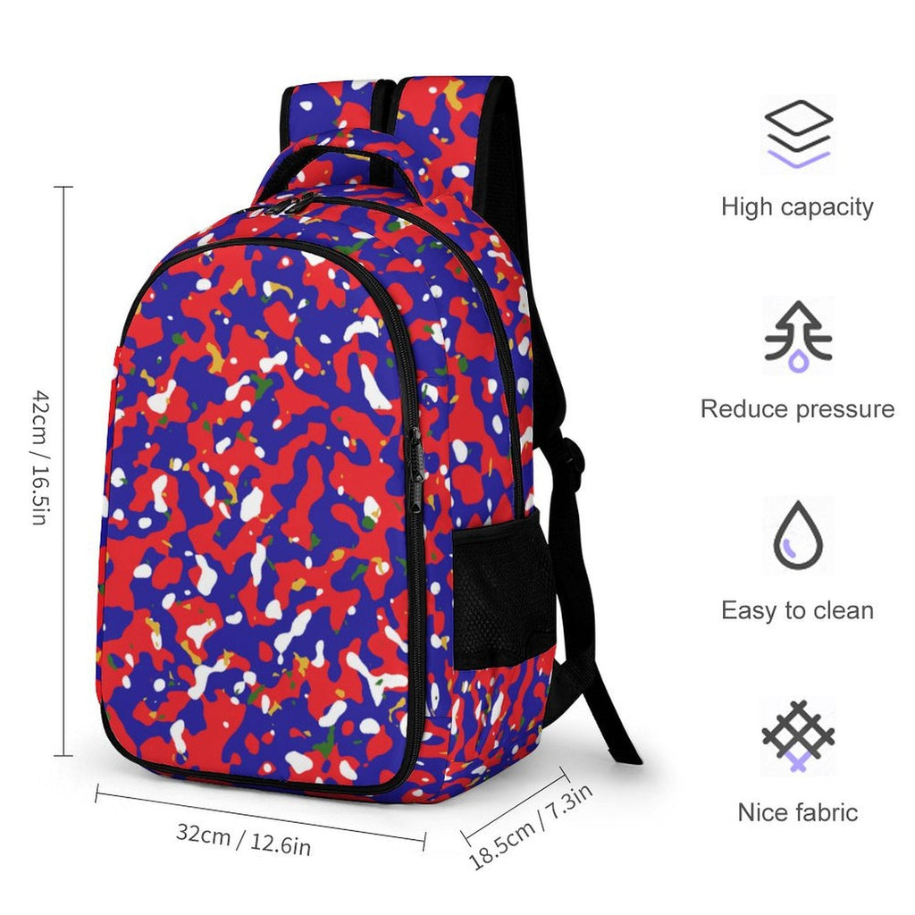 Haiti Flag Camo Casual Backpack - Conscious Apparel Store