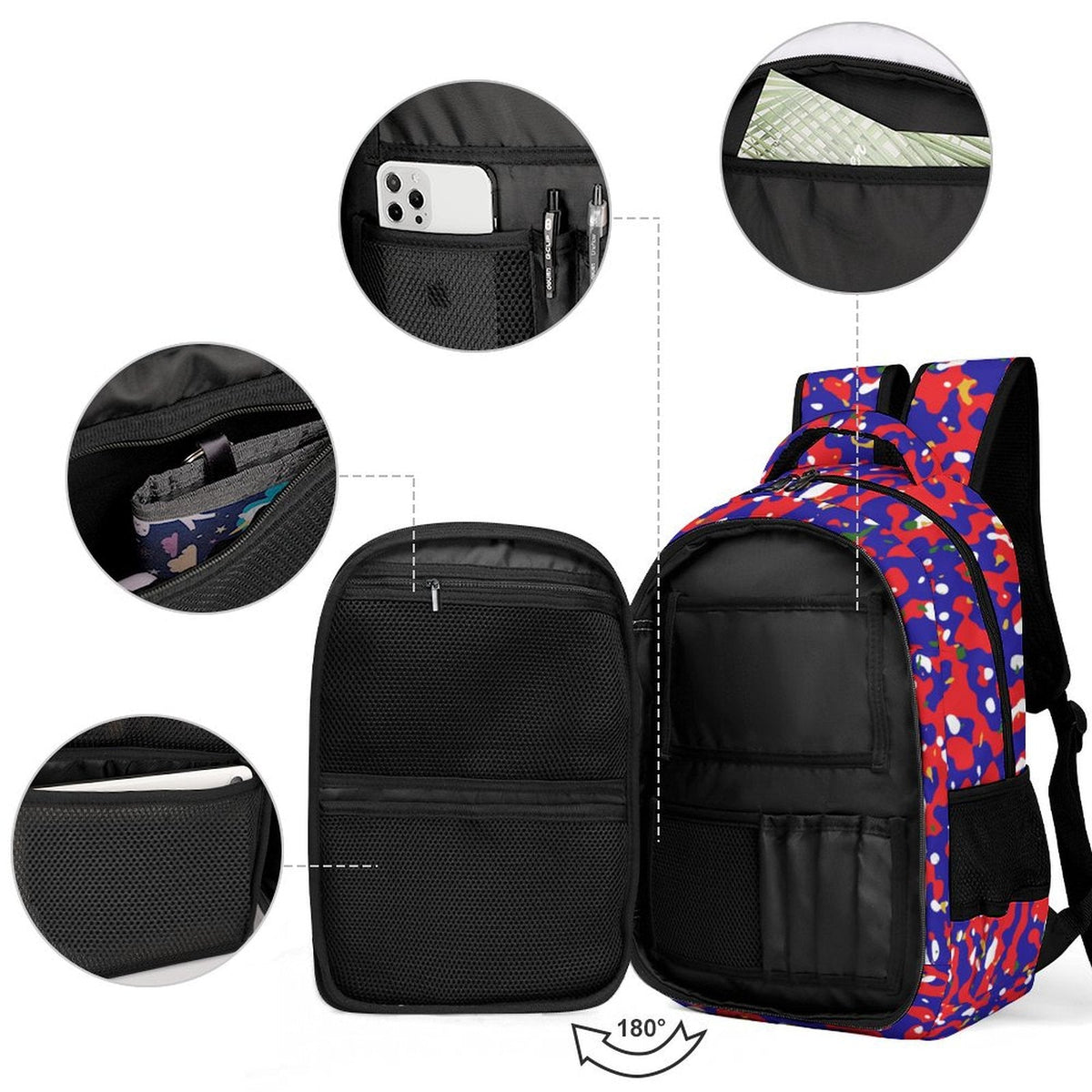 Haiti Flag Camo Casual Backpack - Conscious Apparel Store