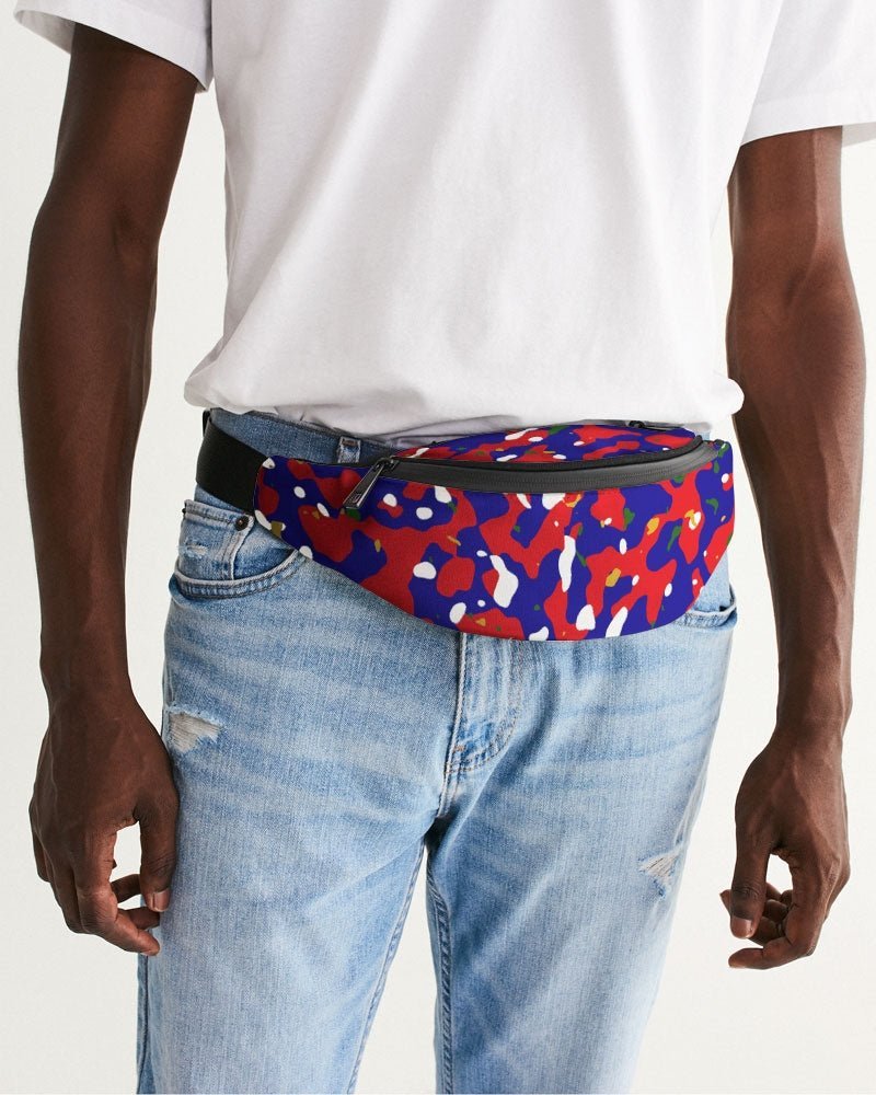 Haiti Flag Camo Crossbody Sling Bag - Conscious Apparel Store