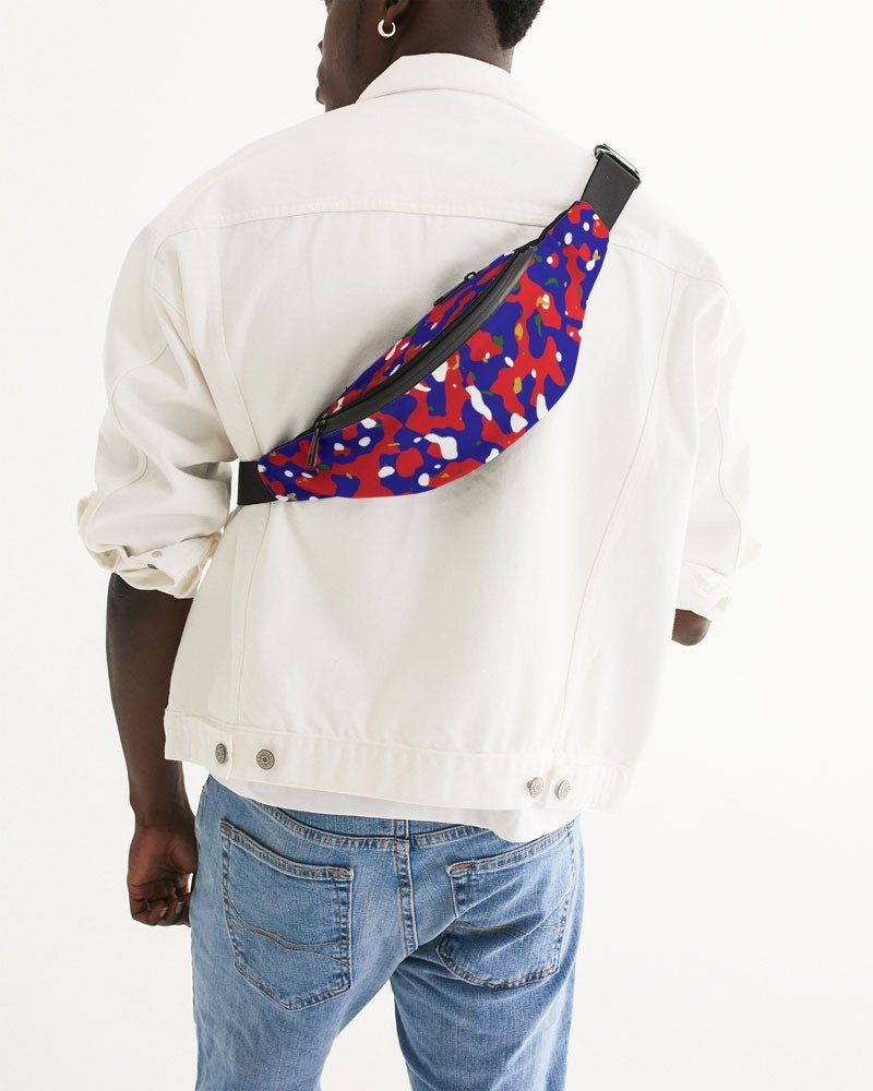 Haiti Flag Camo Crossbody Sling Bag - Conscious Apparel Store