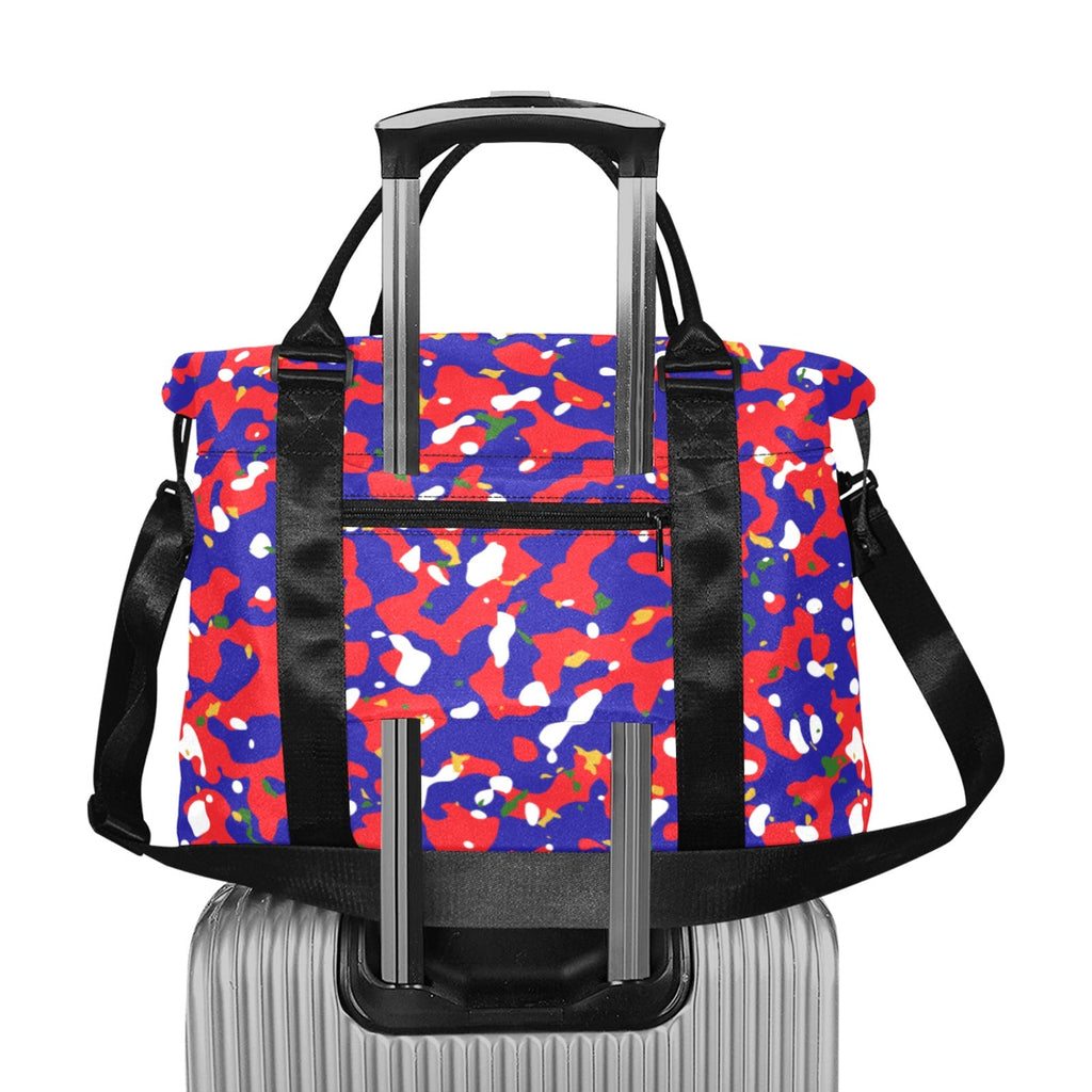 Haiti Flag Camo Large Capacity Duffle Bag - Conscious Apparel Store
