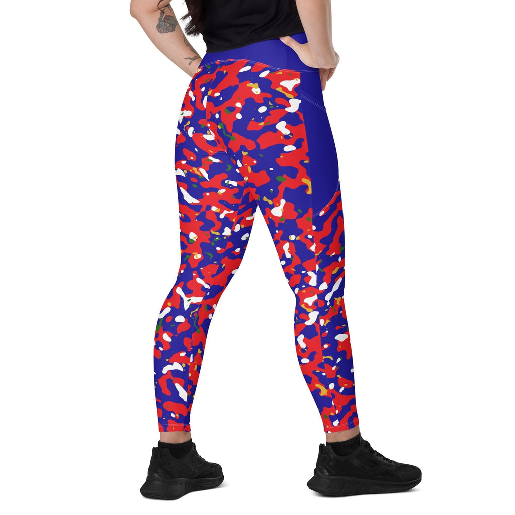 Haiti Flag Camo Leggings with pockets - Conscious Apparel Store