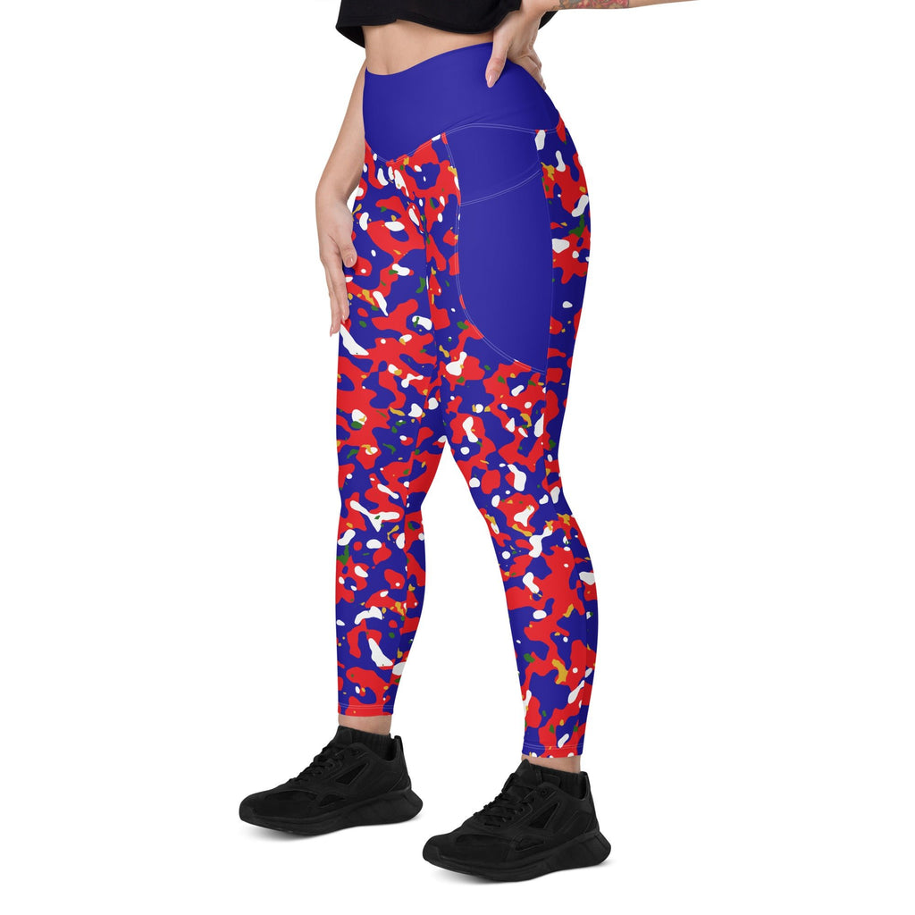 Haiti Flag Camo Leggings with pockets - Conscious Apparel Store