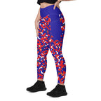 Haiti Flag Camo Leggings with pockets - Conscious Apparel Store