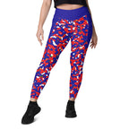 Haiti Flag Camo Leggings with pockets - Conscious Apparel Store