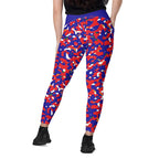 Haiti Flag Camo Leggings with pockets - Conscious Apparel Store