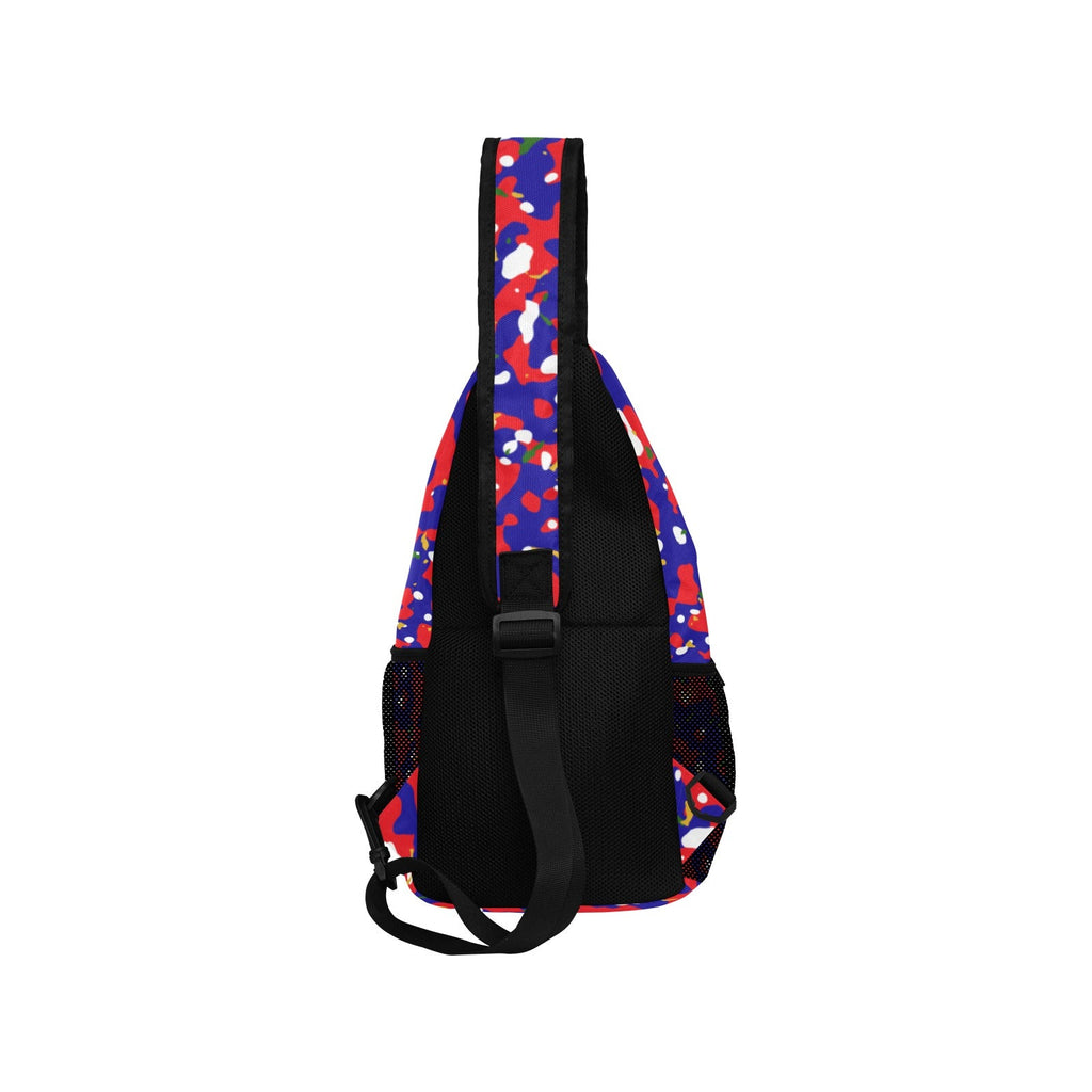 Haiti Flag Camo Men's Casual Chest Bag - Conscious Apparel Store