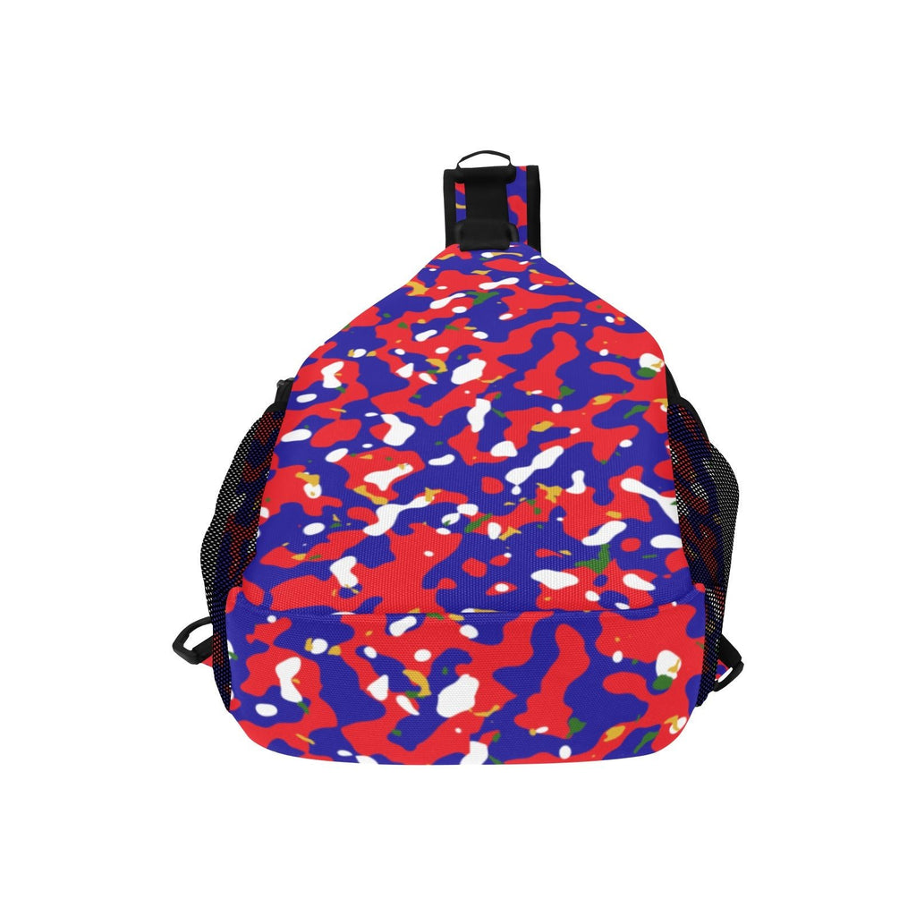 Haiti Flag Camo Men's Casual Chest Bag - Conscious Apparel Store