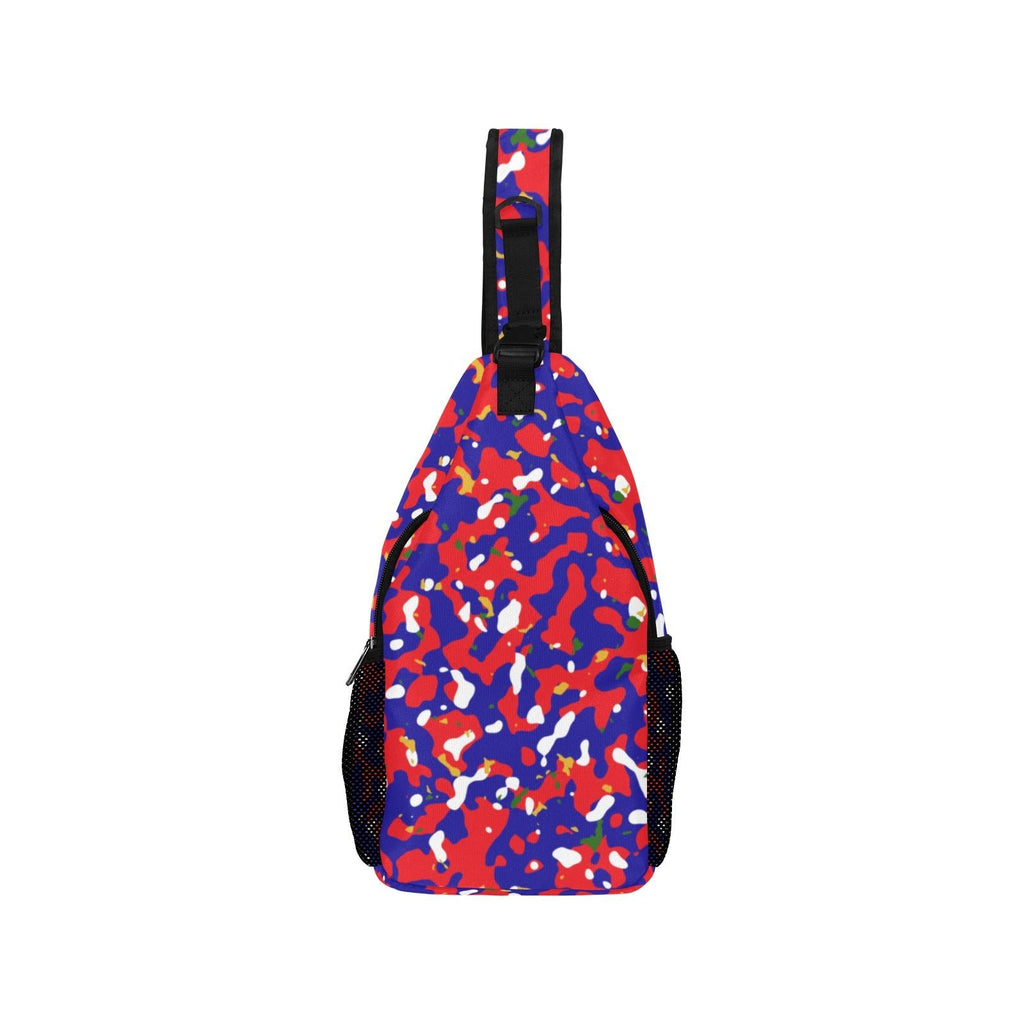 Haiti Flag Camo Men's Casual Chest Bag - Conscious Apparel Store