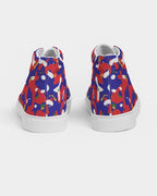 Haiti Flag Camo Men's Hightop Canvas Shoe - Conscious Apparel Store