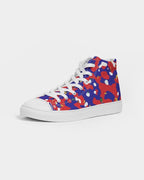 Haiti Flag Camo Men's Hightop Canvas Shoe - Conscious Apparel Store