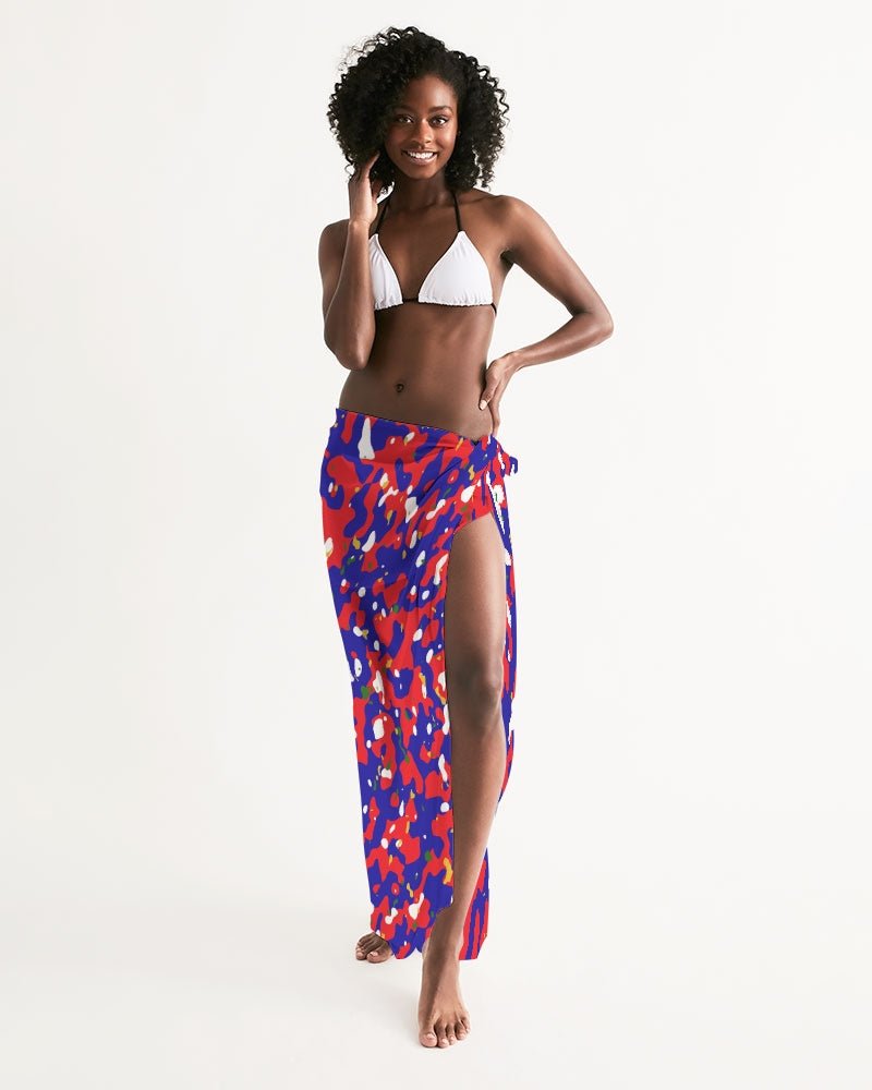 Haiti Flag Camo Swim Cover Up - Conscious Apparel Store