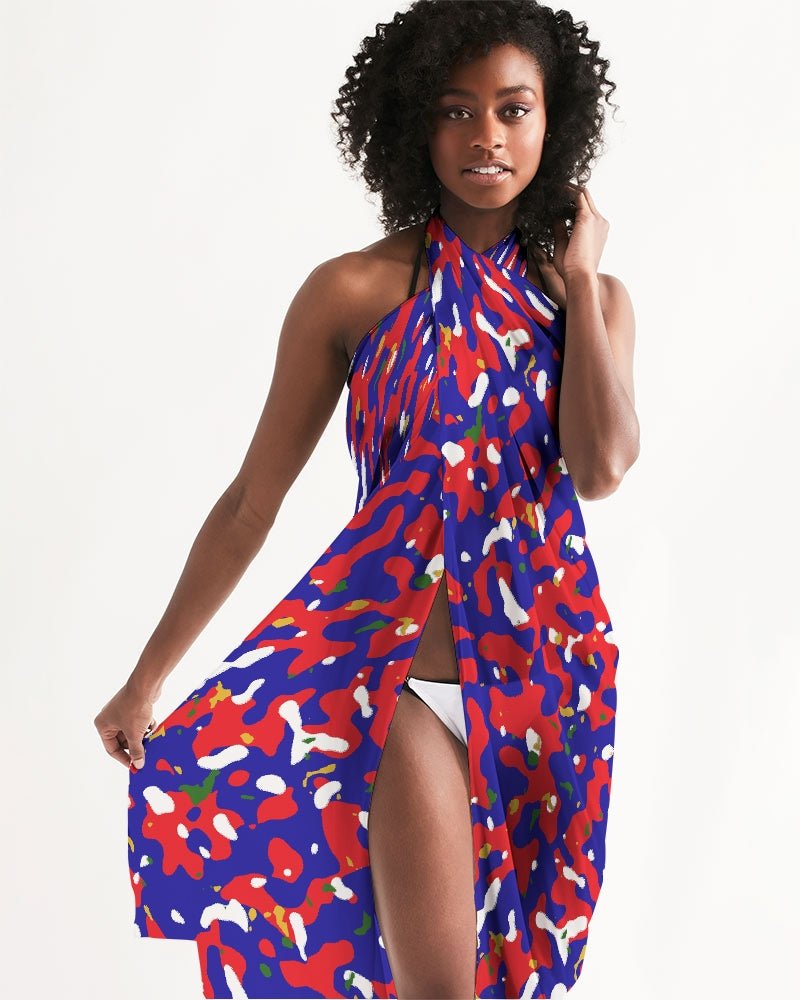 Haiti Flag Camo Swim Cover Up - Conscious Apparel Store