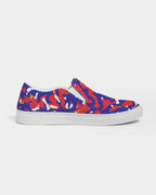 Haiti Flag Camo Women's Slip-On Canvas Shoe - Conscious Apparel Store