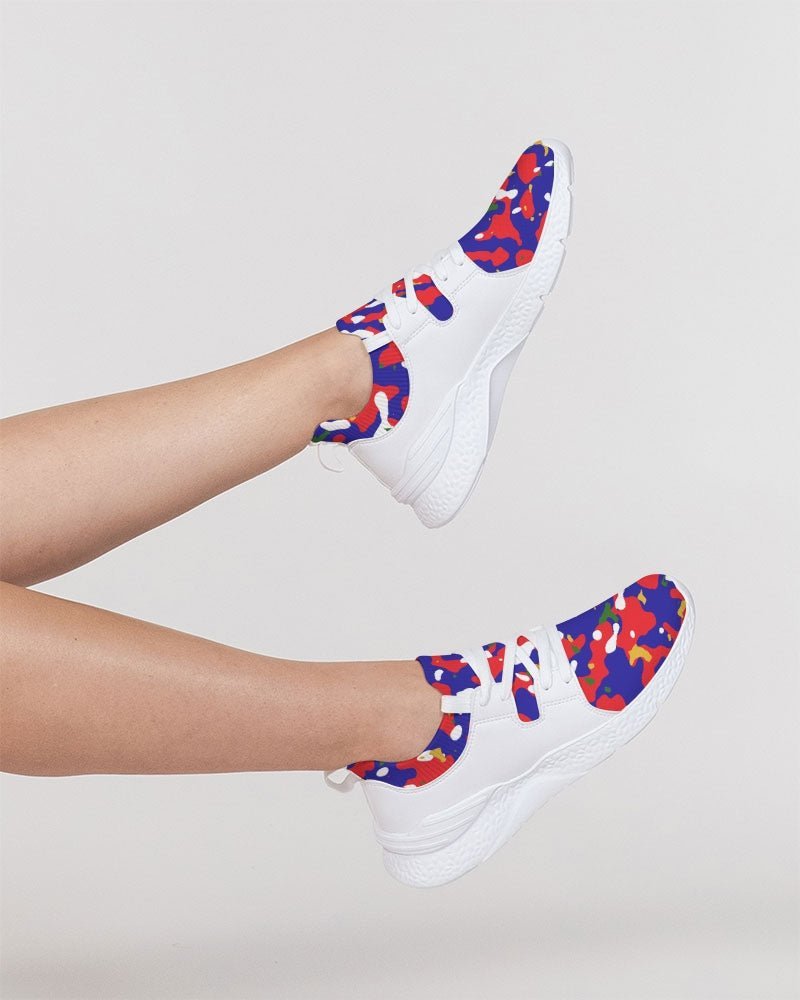 Haiti Flag Camo Women's Two-Tone Sneaker - Conscious Apparel Store