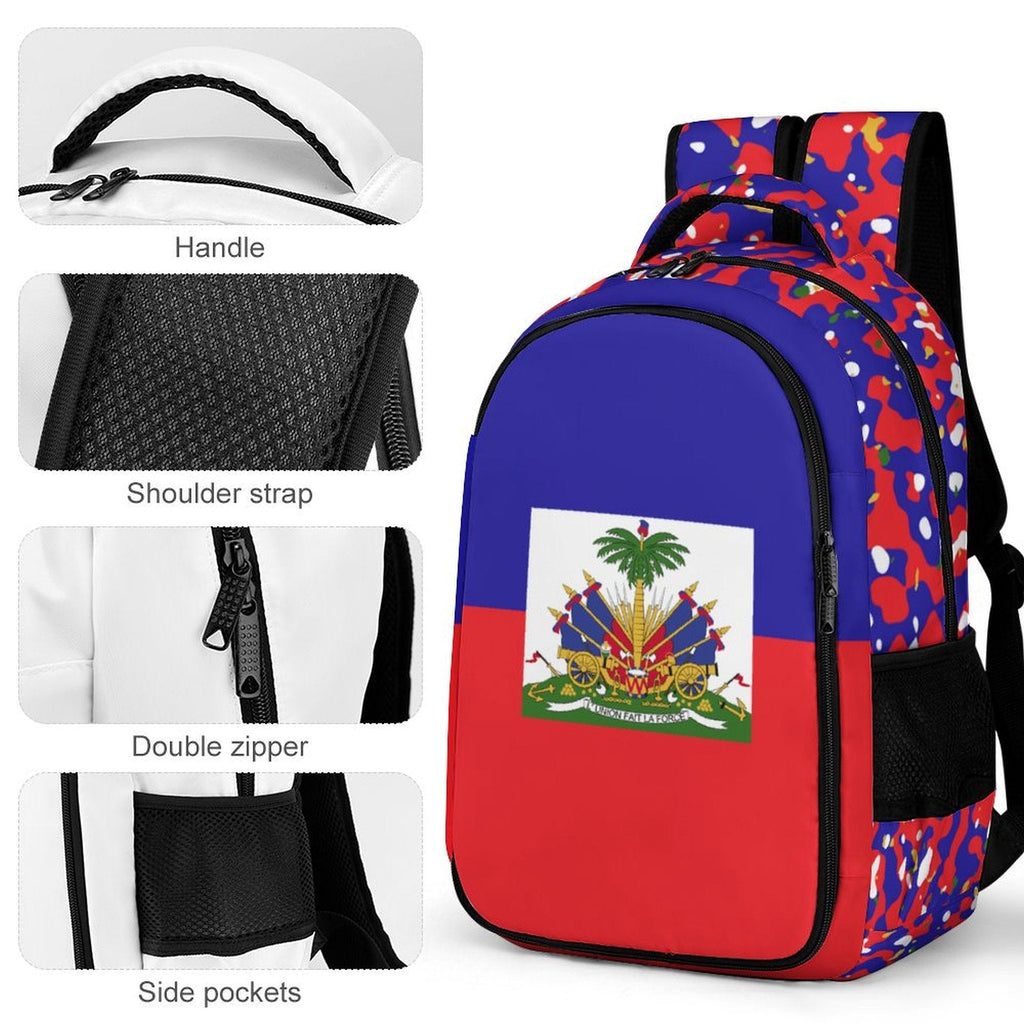 Haiti Flag Casual Backpack - Conscious Apparel Store