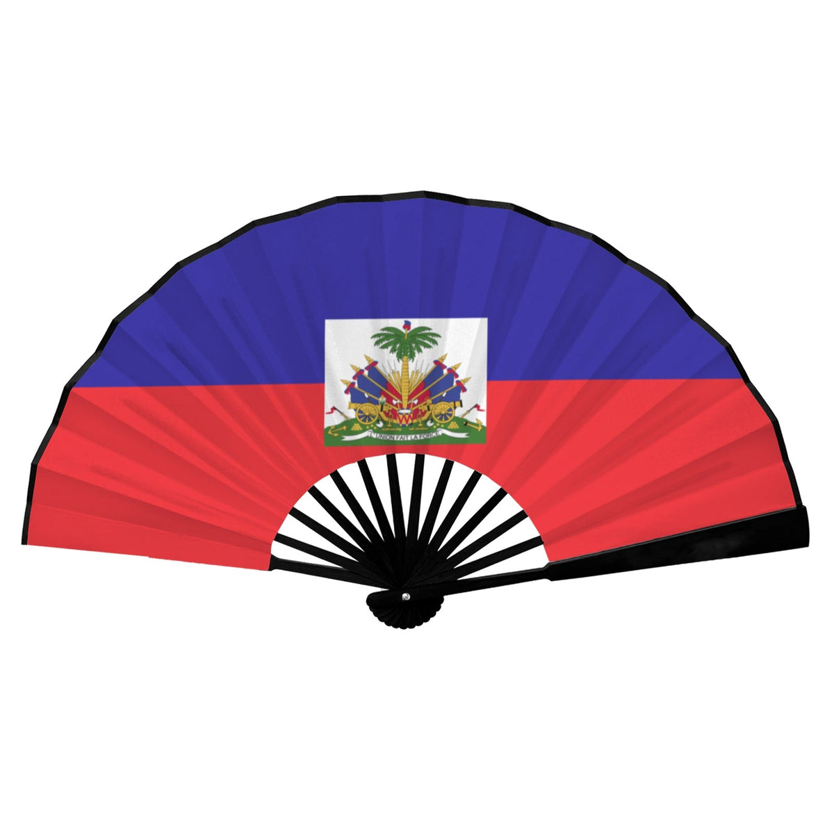 Haiti Flag Double-Sided Custom Folding Fan - Conscious Apparel Store