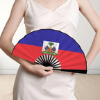 Haiti Flag Double-Sided Custom Folding Fan - Conscious Apparel Store