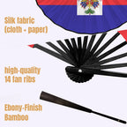 Haiti Flag Double-Sided Custom Folding Fan - Conscious Apparel Store