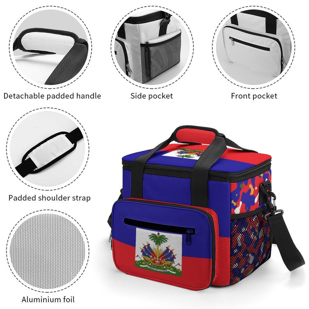 Haiti Flag Insulated Cooler Bag - Conscious Apparel Store