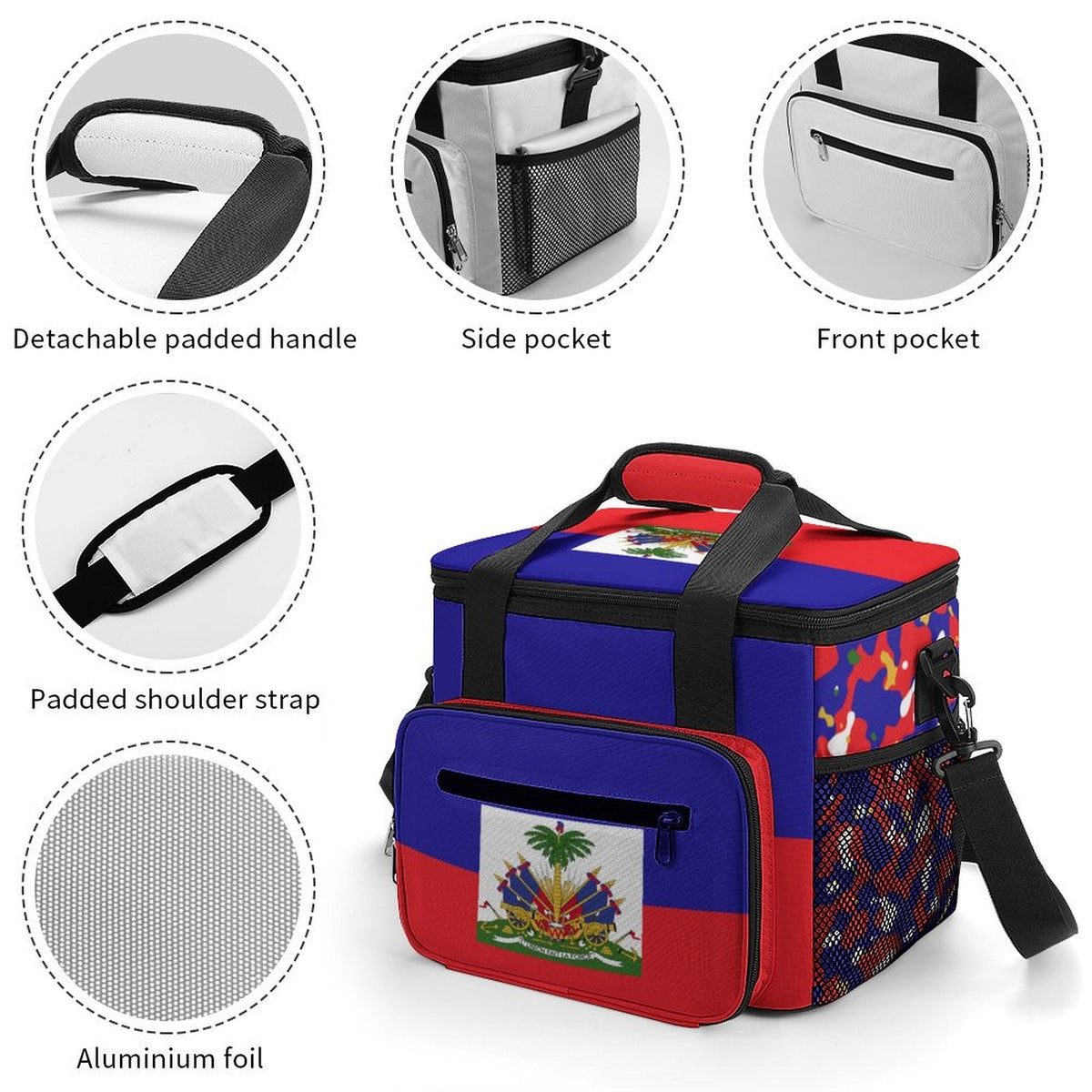 Haiti Flag Insulated Cooler Bag - Conscious Apparel Store