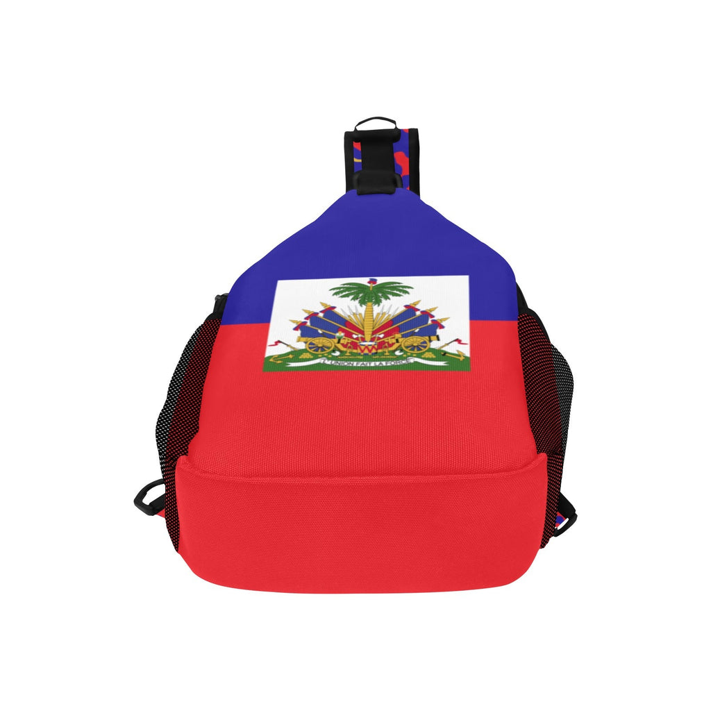 Haiti Flag Men's Casual Chest Bag - Conscious Apparel Store