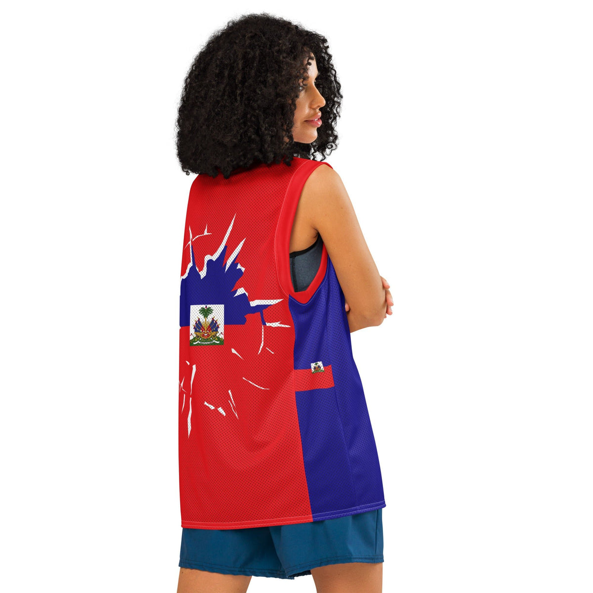 Haiti Flag Premium Sport Jersey Tank Top - Conscious Apparel Store