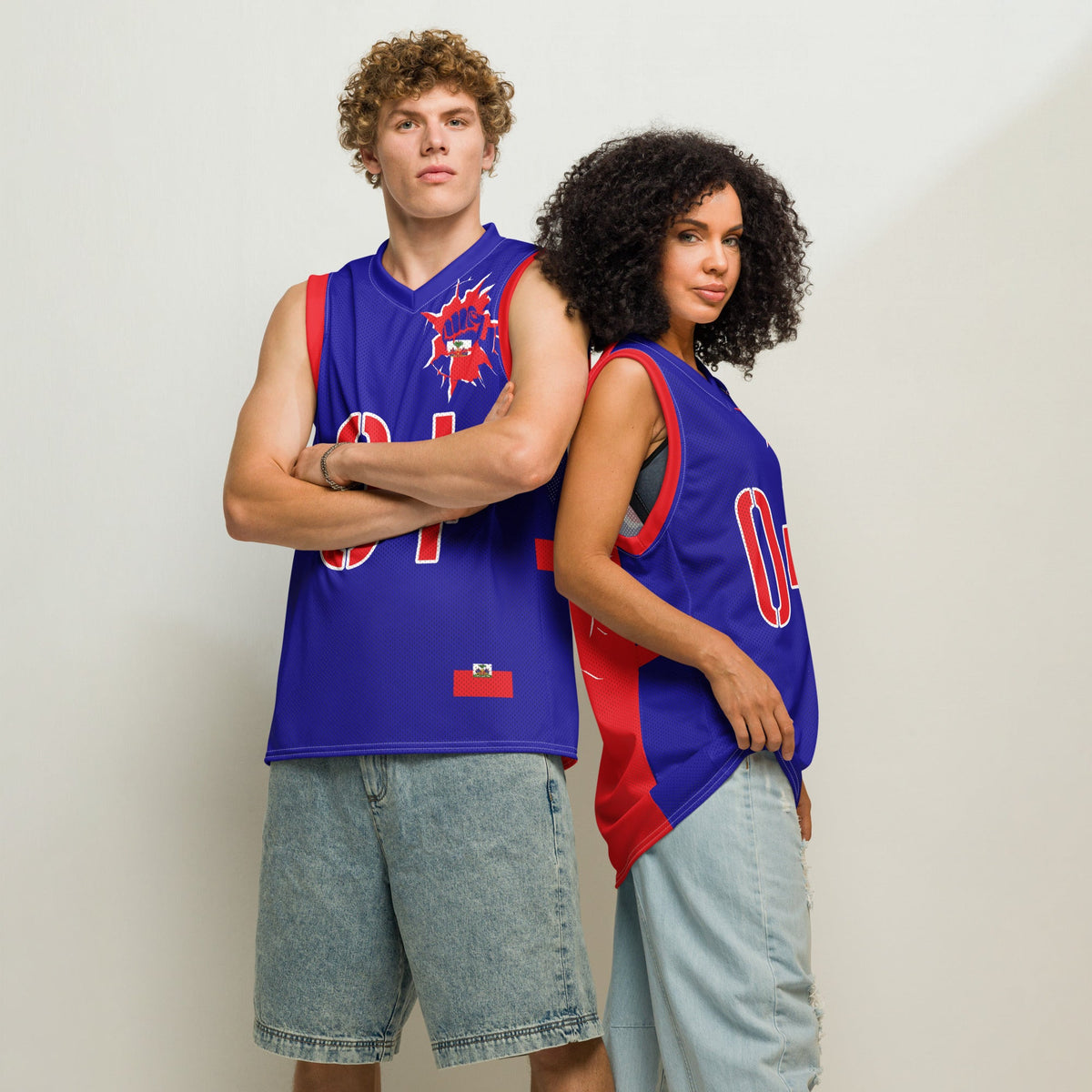 Haiti Flag Premium Sport Jersey Tank Top - Conscious Apparel Store