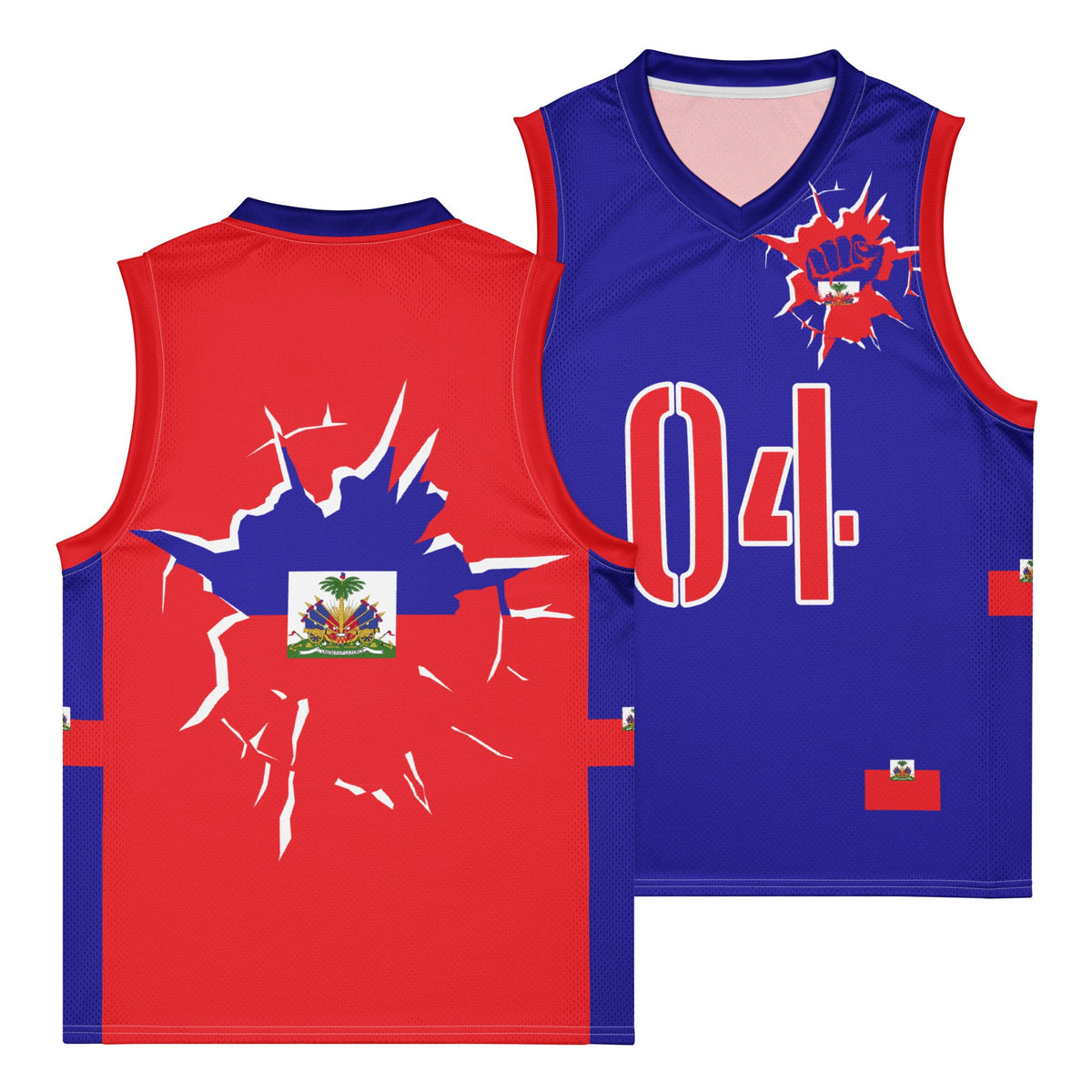 Haiti Flag Premium Sport Jersey Tank Top - Conscious Apparel Store