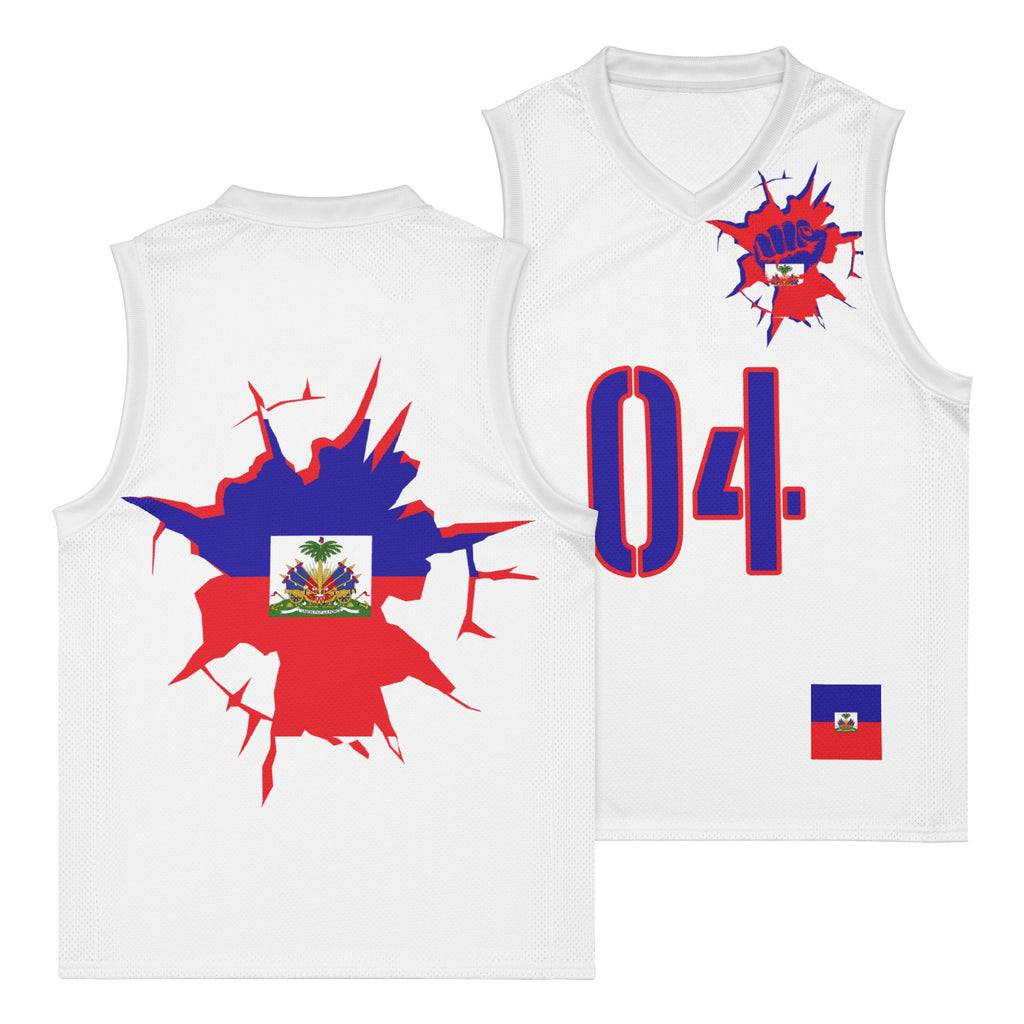 Haiti Flag (White) Premium Sport Jersey Tank Top - Conscious Apparel Store