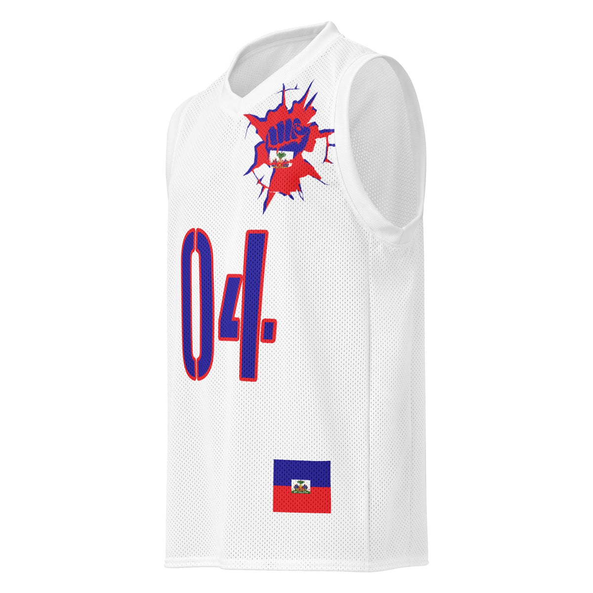 Haiti Flag (White) Premium Sport Jersey Tank Top - Conscious Apparel Store