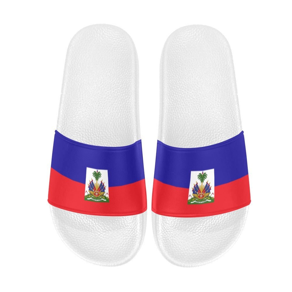 Haiti Flag Women's Slide Sandals - Conscious Apparel Store