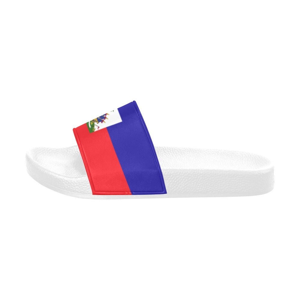 Haiti Flag Women's Slide Sandals - Conscious Apparel Store