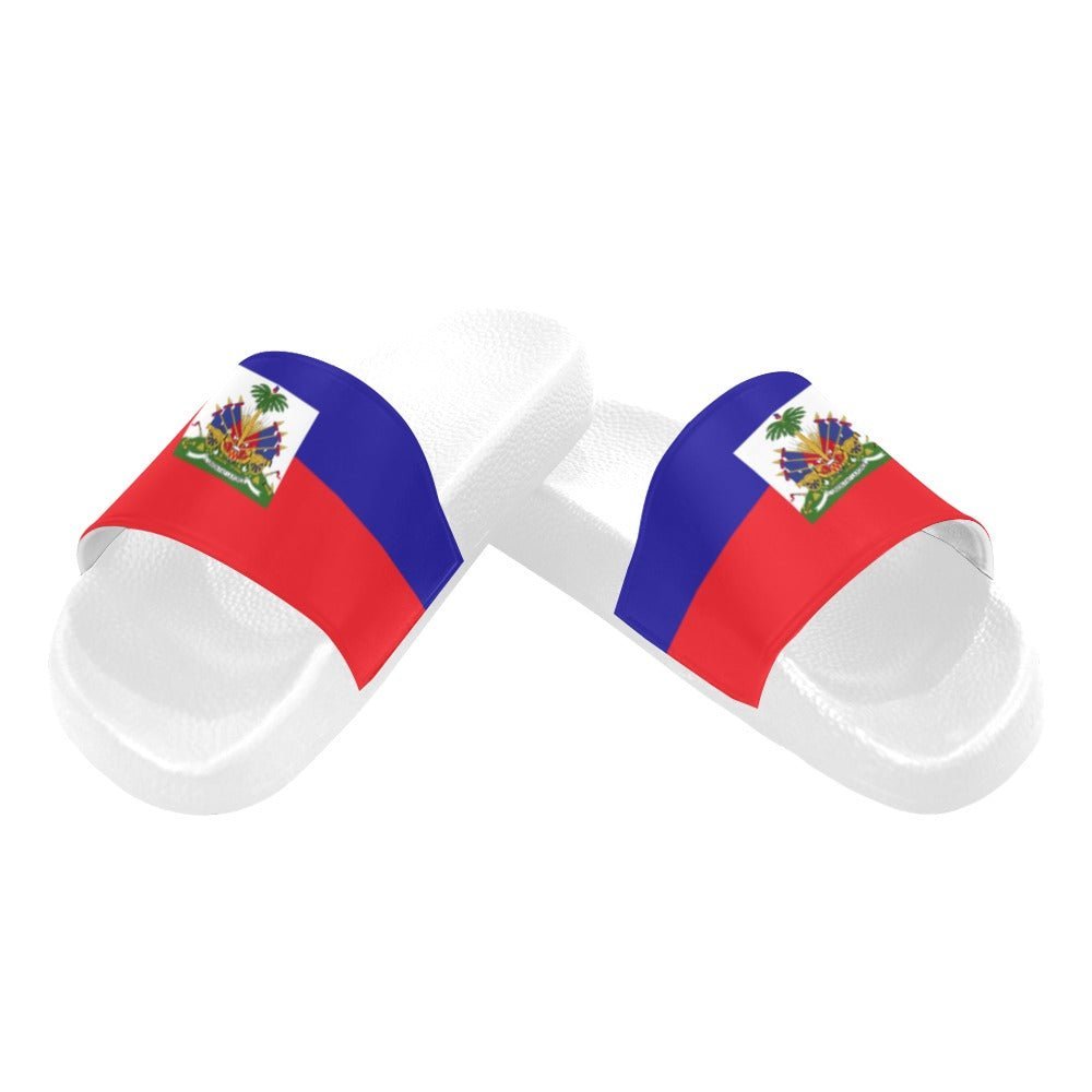 Haiti Flag Women's Slide Sandals - Conscious Apparel Store