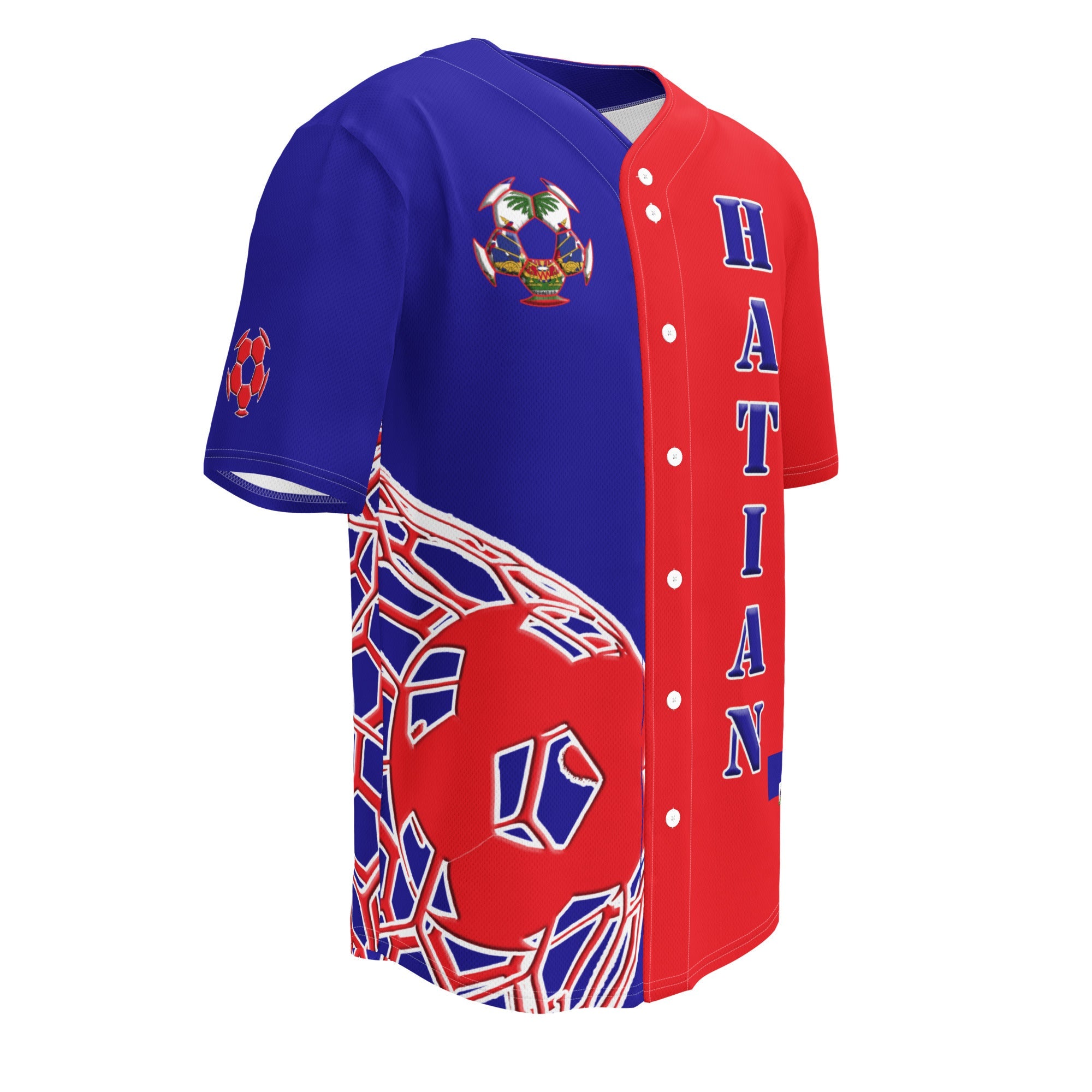 Haiti Football Themed Button-Down Sport Jersey - Conscious Apparel Store