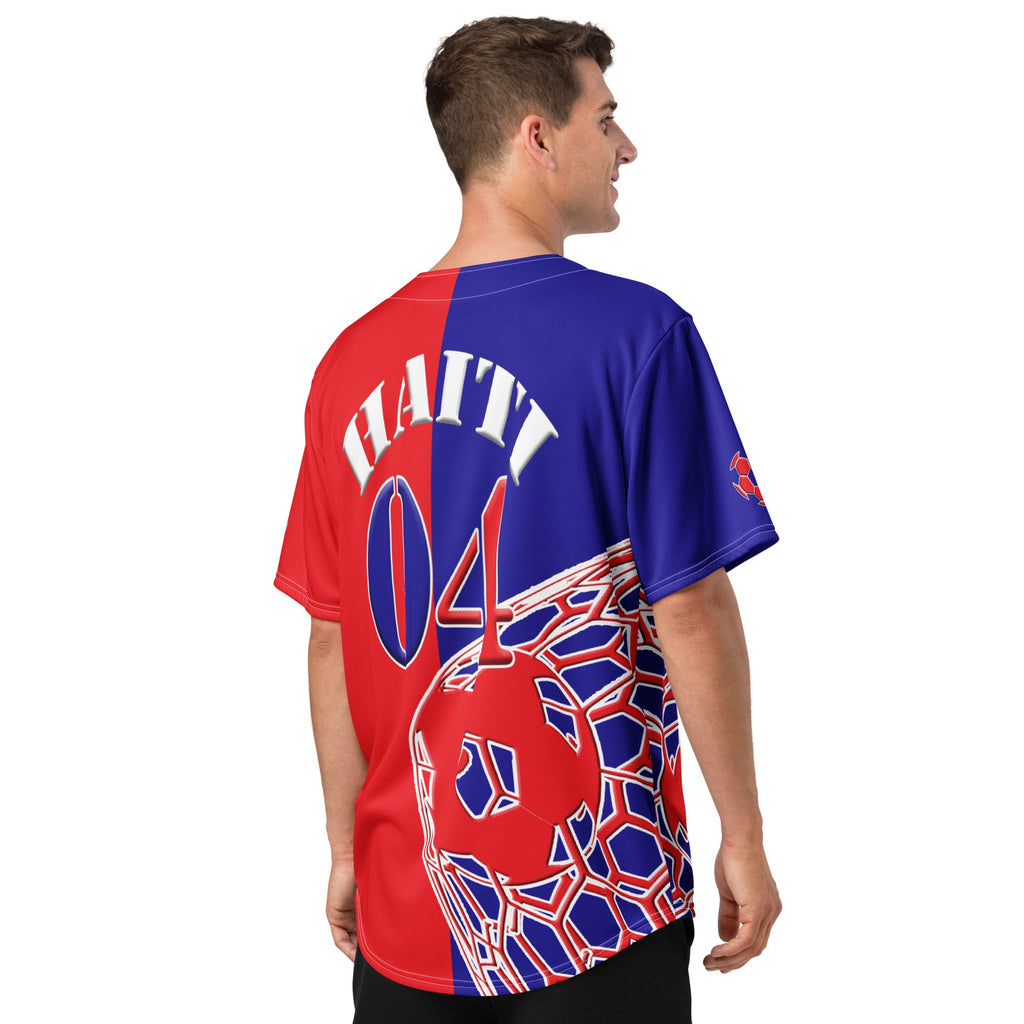 Haiti Football Themed Button-Down Sport Jersey - Conscious Apparel Store