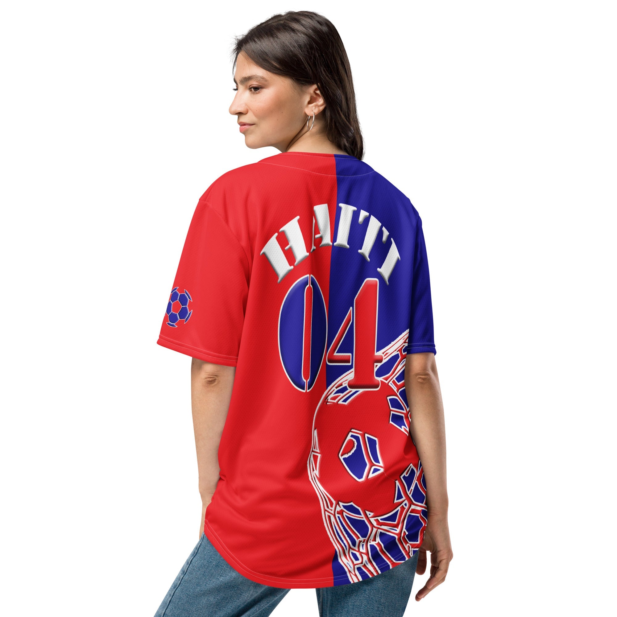 Haiti Football Themed Button-Down Sport Jersey - Conscious Apparel Store