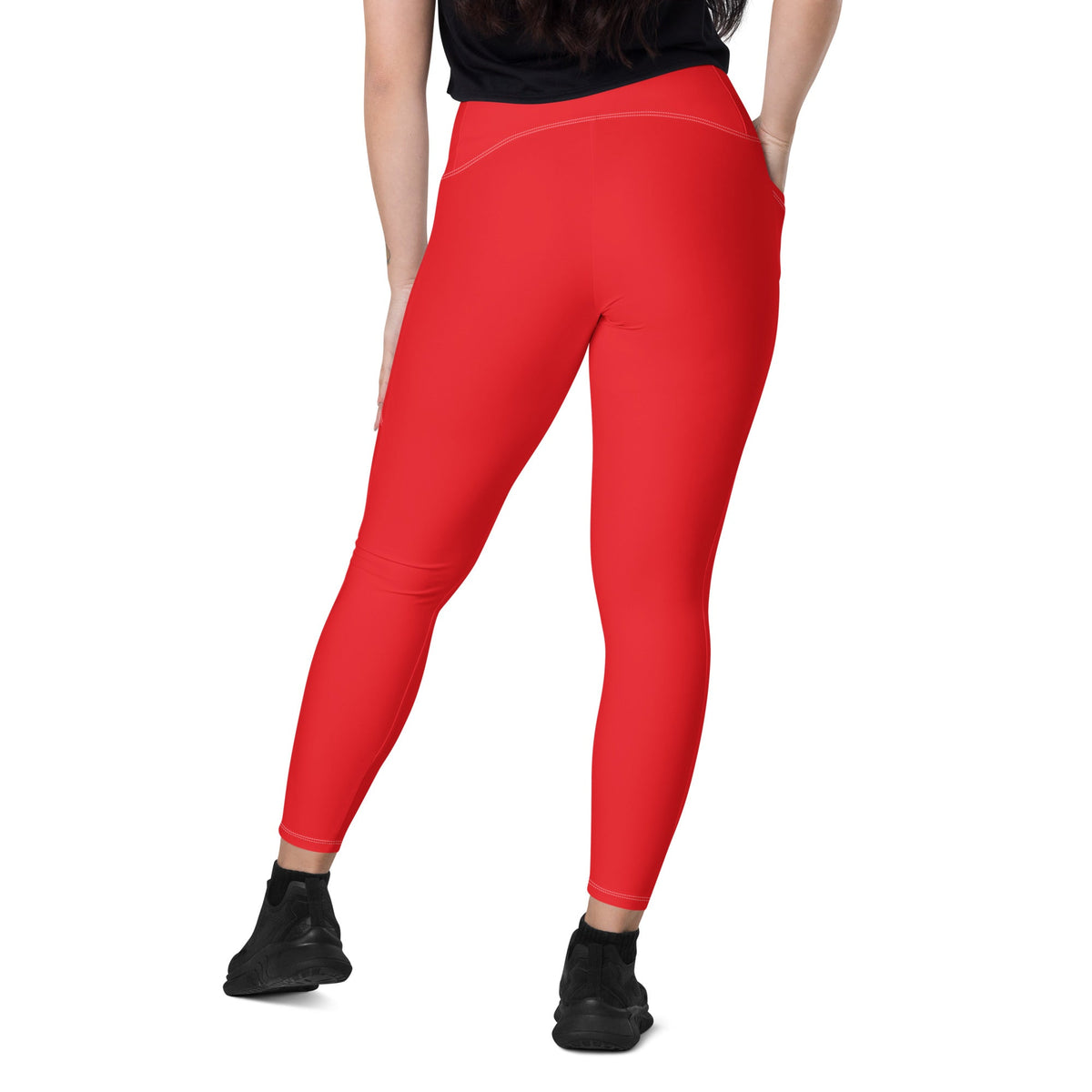Haiti Red Leggings with pockets - Conscious Apparel Store