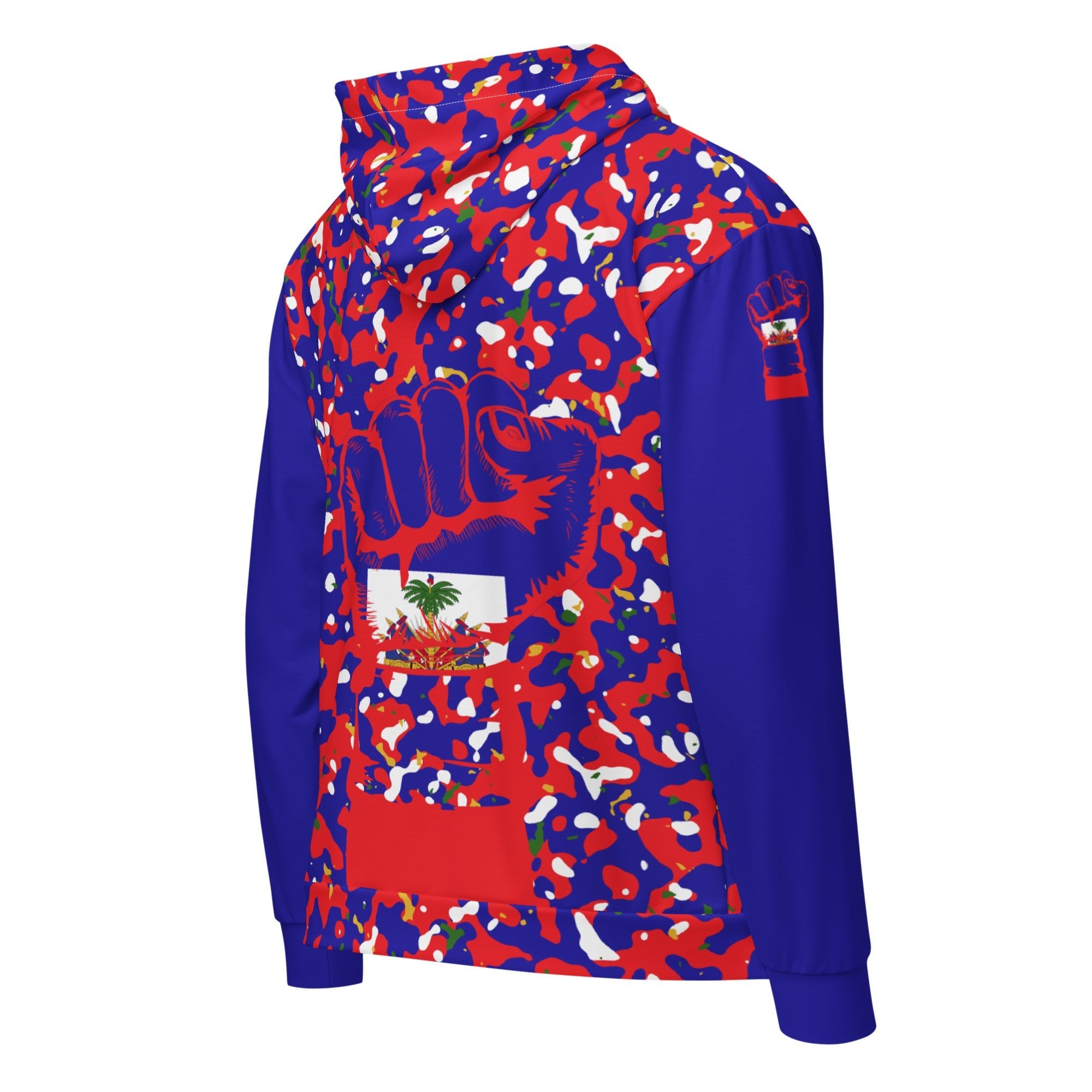 Haitian Flag Camo Unisex zip hoodie - Conscious Apparel Store