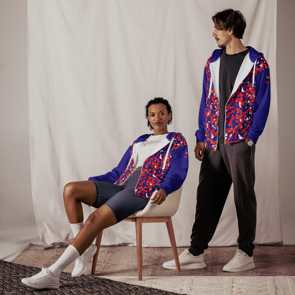 Haitian Flag Camo Unisex zip hoodie - Conscious Apparel Store