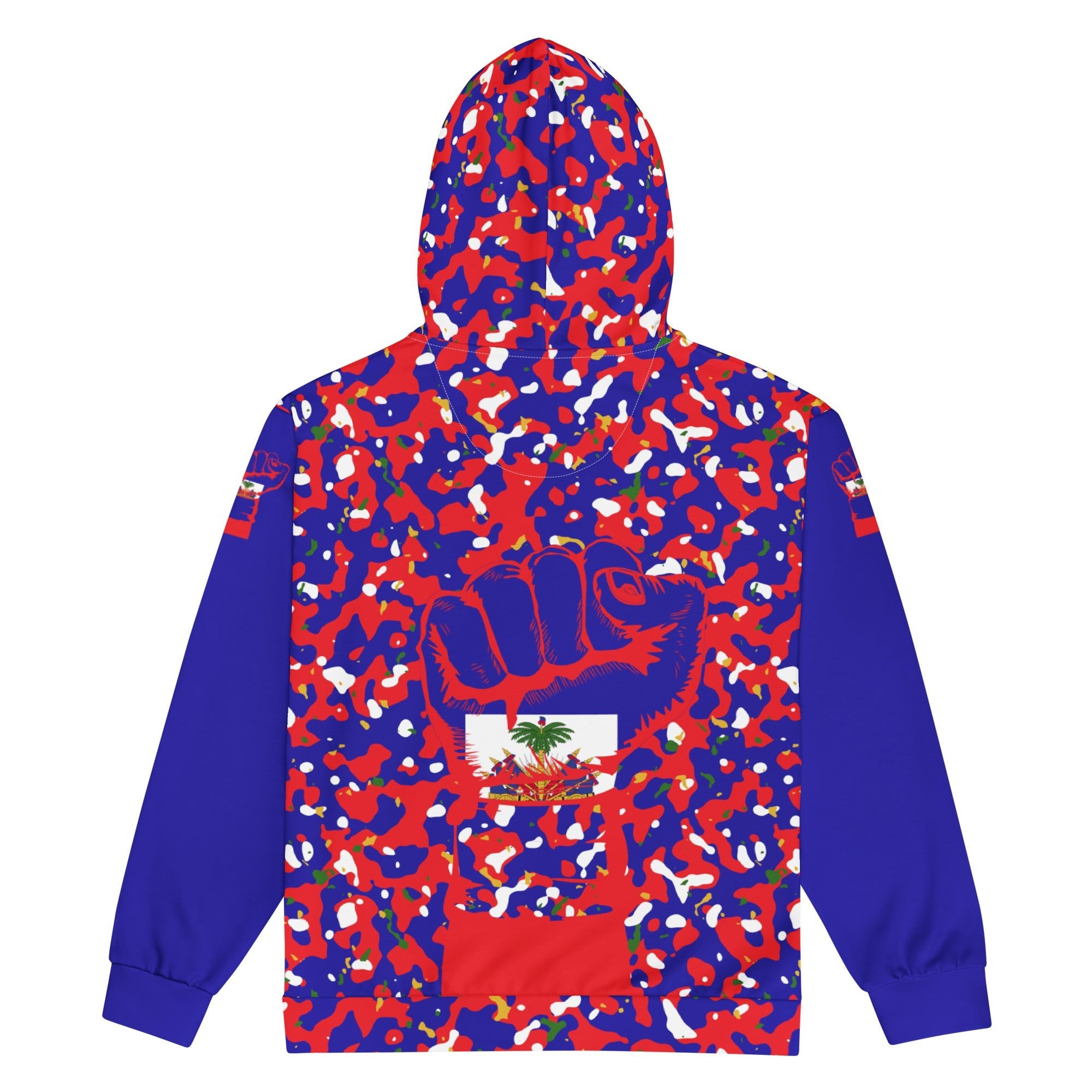 Haitian Flag Camo Unisex zip hoodie - Conscious Apparel Store