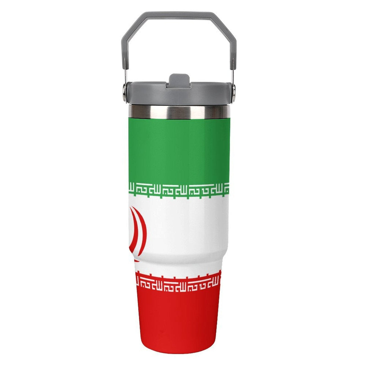 Iran Flag 30oz Tumbler with Top Handle - Conscious Apparel Store