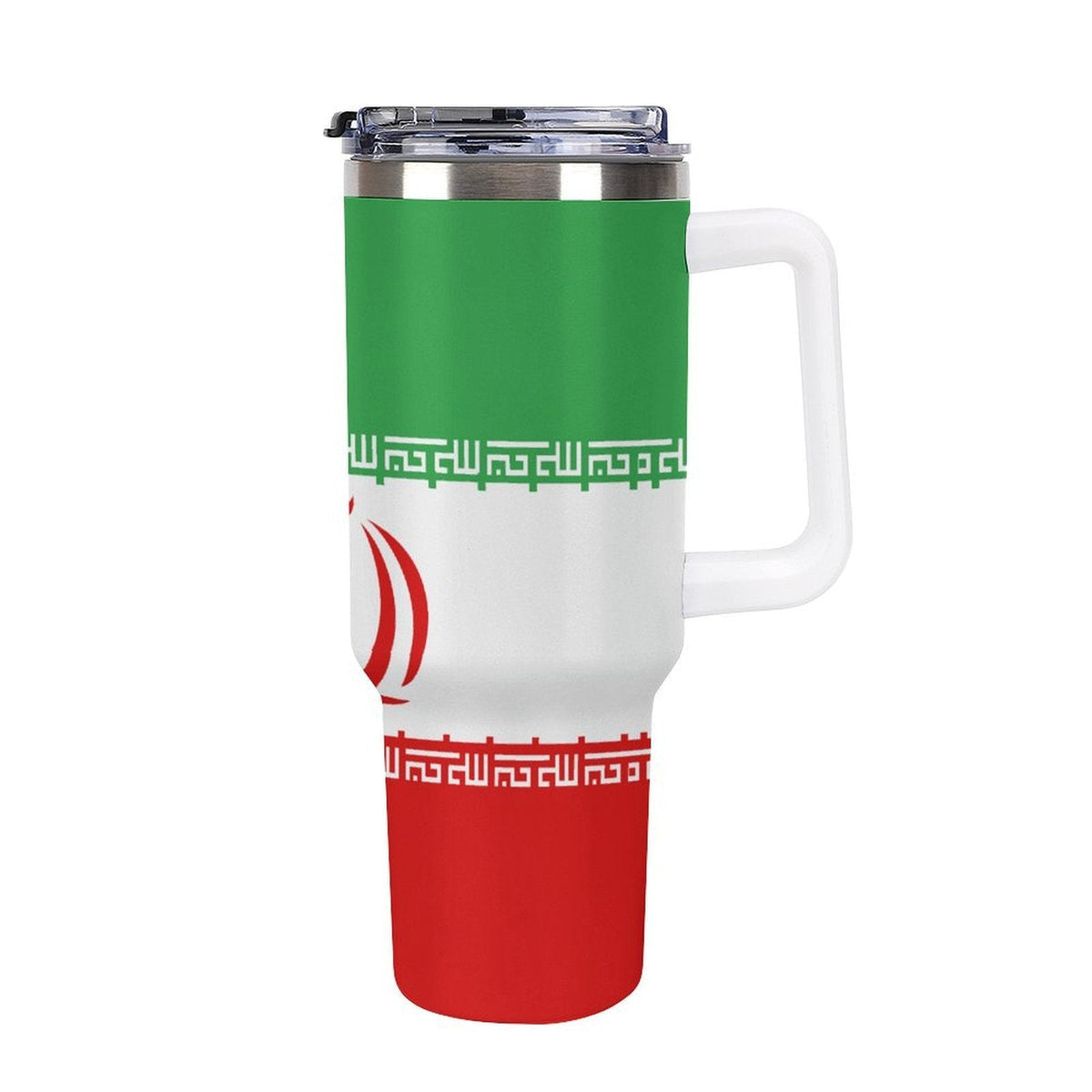Iran Flag 40oz Tumbler with (Black or White Handle) - Conscious Apparel Store