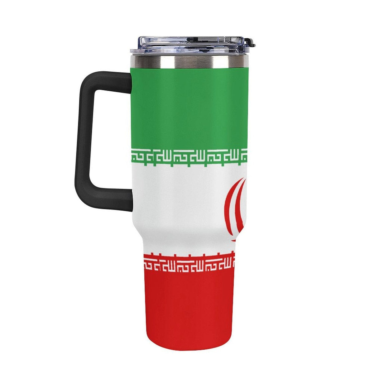 Iran Flag 40oz Tumbler with (Black or White Handle) - Conscious Apparel Store